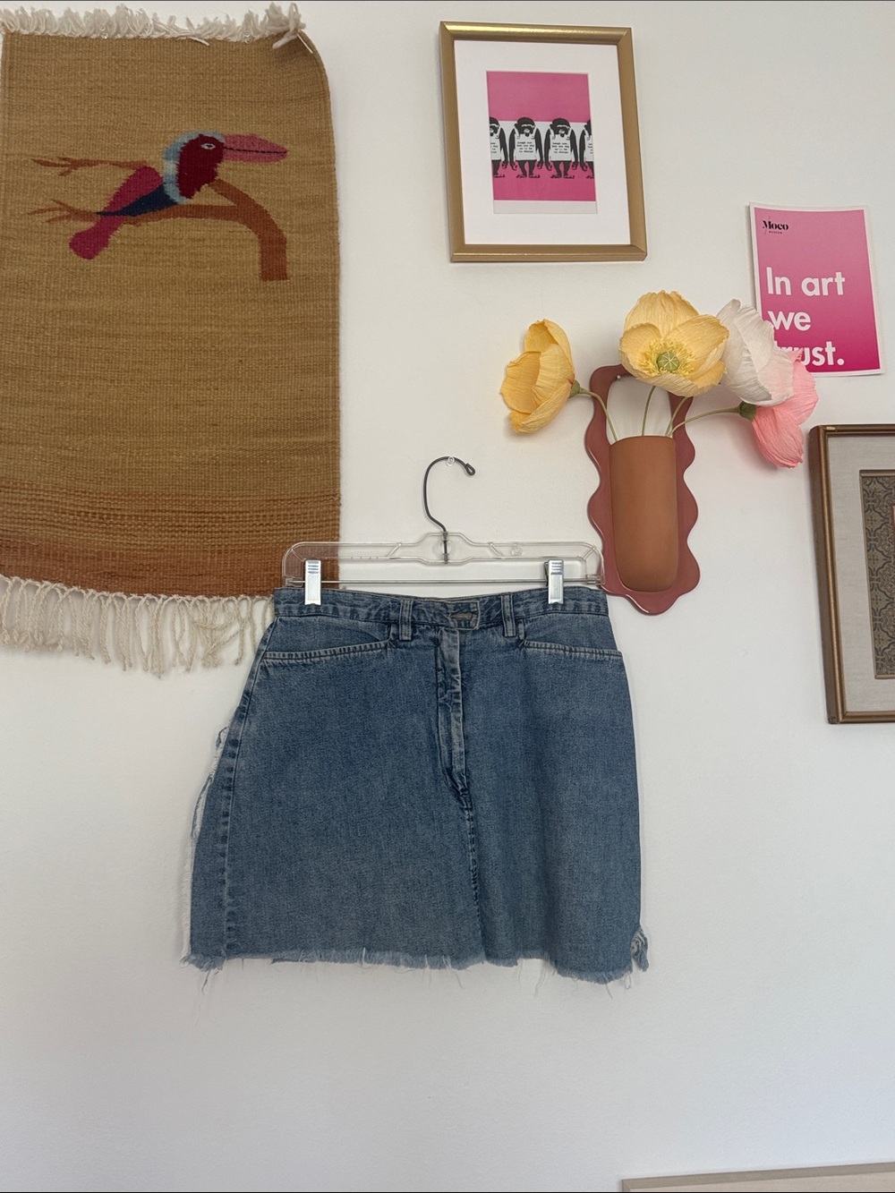 Vintage Woolrich Classic Blue Denim Mini Skirt - Casual Everyday